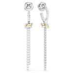 Hyperbola drop earrings Round cut, Knot, White, Mixed metal finish